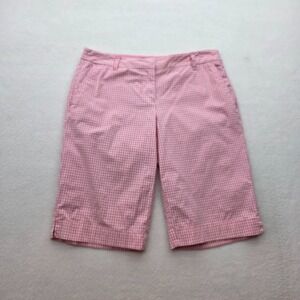 Manhattan Chino‎ Shorts Pink Gingham Womens 8 Golf Walking